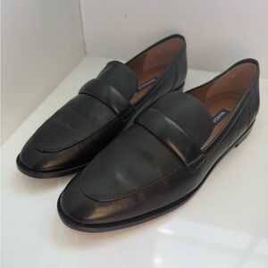 Margaux Elegant Black Leather Flats
